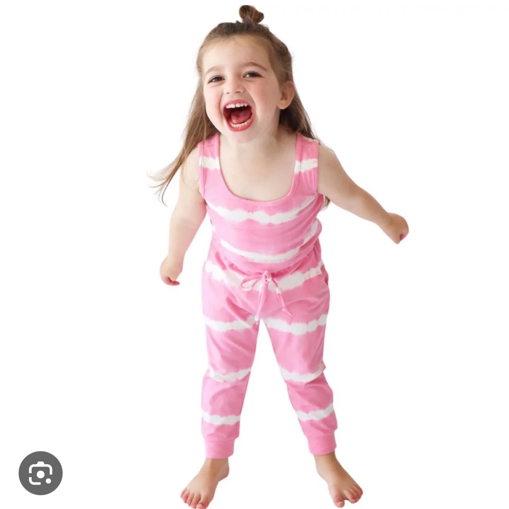 NWT Lola & Taylor Sleeveless Jumpsuit in Wild Orchid Tie Dye